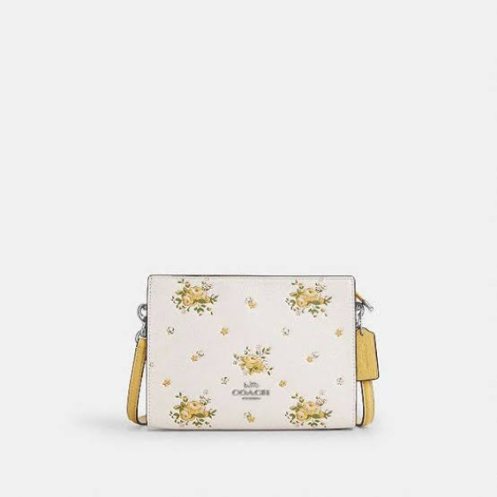 Coach Cream and Yellow Floral Crossbody Bag